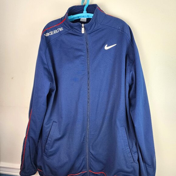 Nike Elite Men's Navy Blue Full Zip Jacket Size XXLT